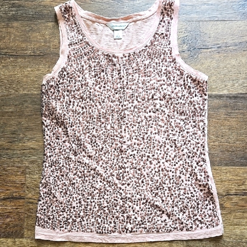 Christopher & Banks Pink Sequin Tank Top Small-